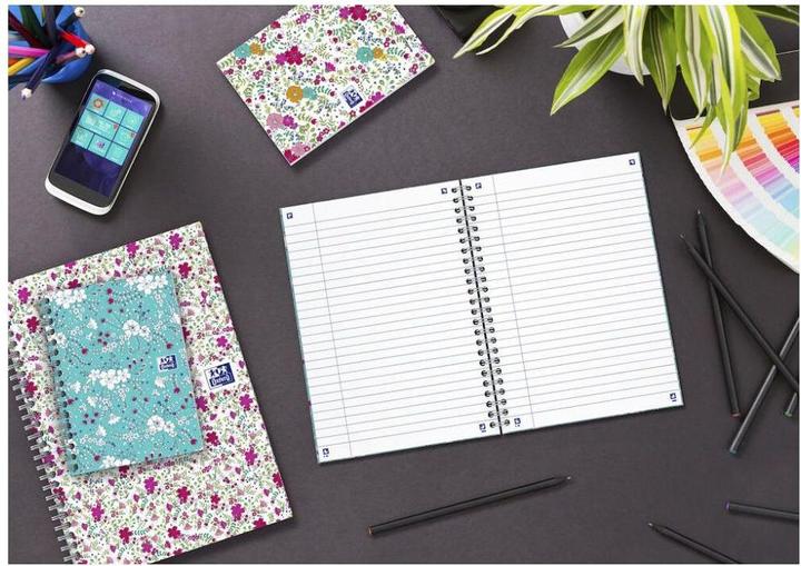 Actual product image Oxford FORME FLORAL - Spiral book (A5, Checked, Hardcover)