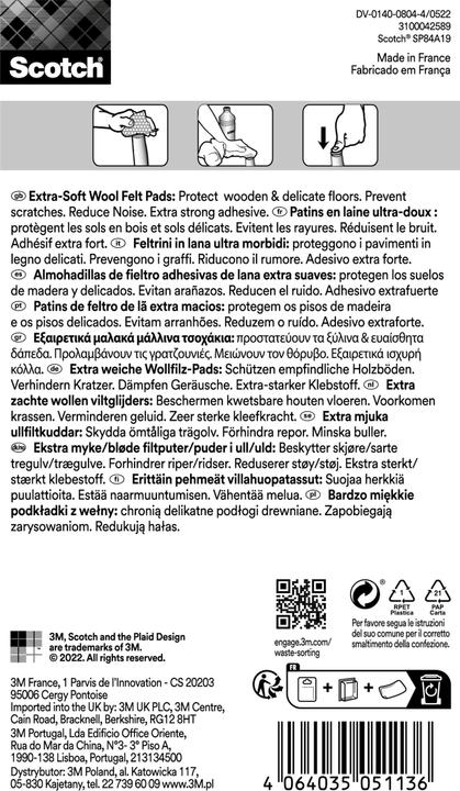 Produktbild Scotch Extra weiche Filzgleiter rund (Filzgleiter, 16 Stück)