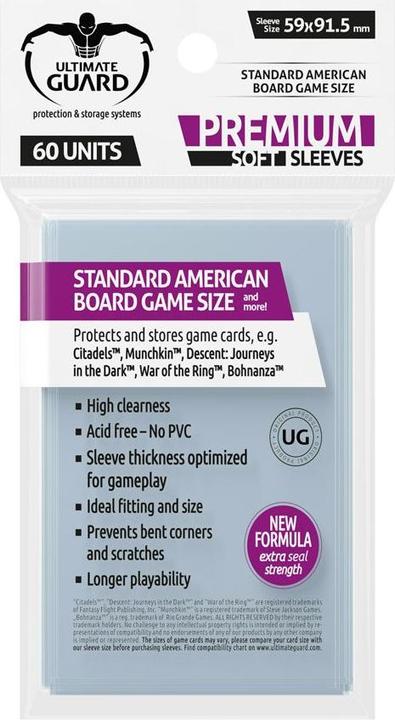 Produktbild Ultimate Guard Kartenhülle Standard American Board Game Sleeves 60