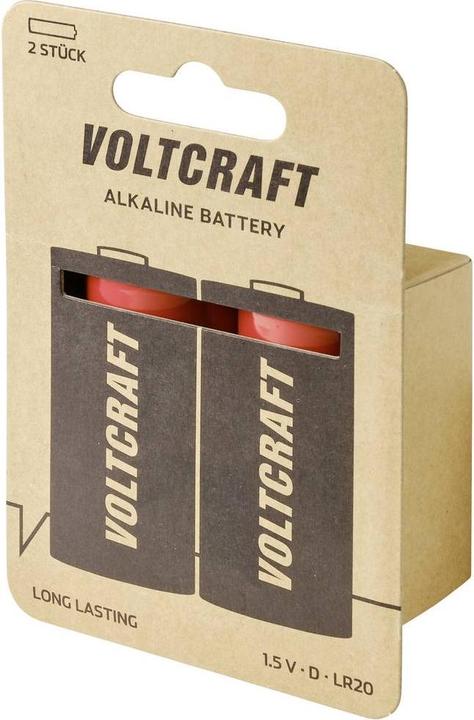 Immagine prodotto Voltcraft LR20 Mono (D) batteria alcalina al manganese 18000 mAh 1,5 V 2 pz. (2 pz., D, 18000 mAh)