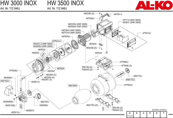 Image du produit AL-KO HW 3000 Inox Classic (Pompe à eau domestique)