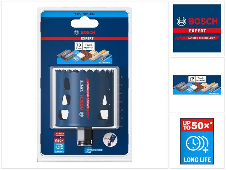 Actual product image Bosch Professional Zubehör EXPERT Tough Material hole saw, 70 x 60 mm (70 millimetres)