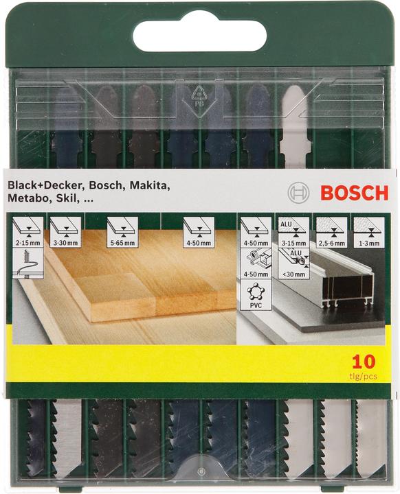 Immagine prodotto Bosch Professional Zubehör Set di 10 pezzi STS (legno/metallo) T-