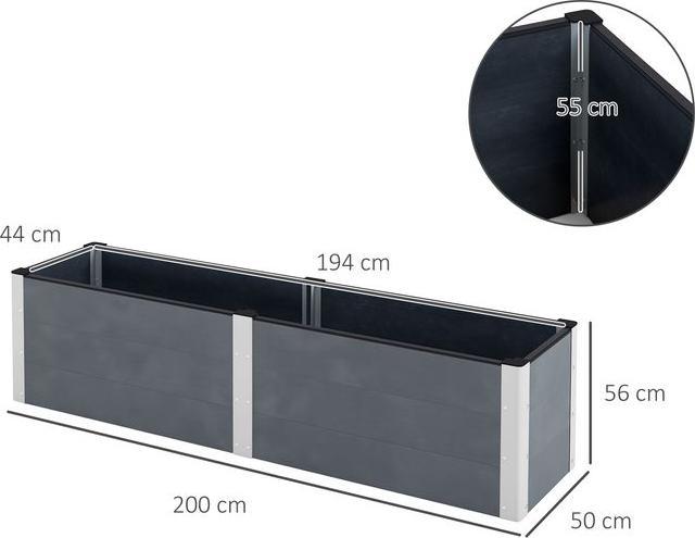 Image du produit Swisshandel24 Hochbeet, Blumenkasten, Pflanzkasten, Gemüsebeet mit Offenem Boden, Kräuterbeet für Garten, Balkon