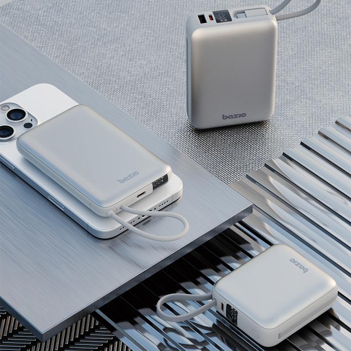 Actual product image Energea PowerBank Bazic Fusion Mag 10000mAh MagSafe Cable USB-C grey