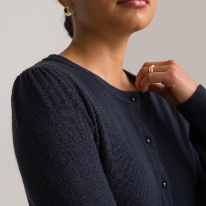 Actual product image Anne Weyburn Cardigan with round neckline and button placket (42)
