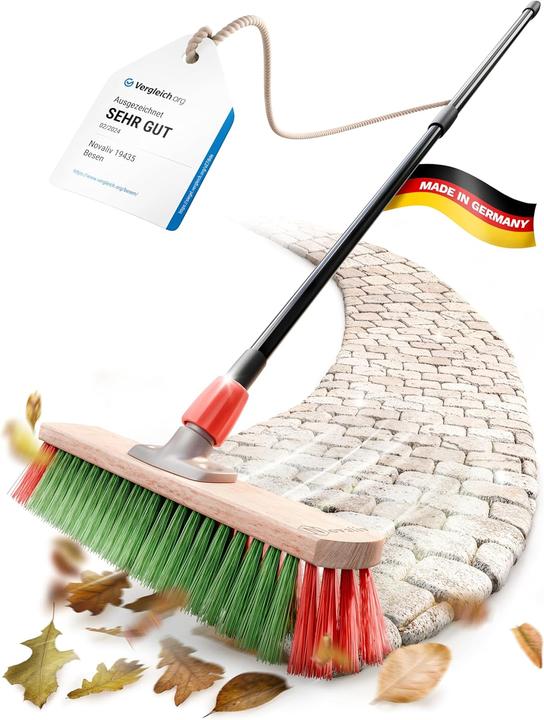 Produktbild Novaliv Kehrbesen Besen mit Teleskopstiel Strassenbesen mit Stiel Gartenbesen Industriebesen Hofbesen (1 Stk.)