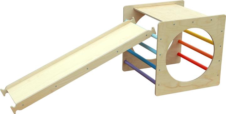 Produktbild Montessori Kletterwürfel/Climbing Cube+XXL Rutsche/Slide - Hell/Bright - ® Sport&Gym