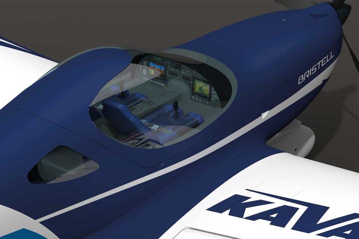 Actual product image Kavan Bristell B23 Blue 1600mm Electric Motor Low Wing ARTF