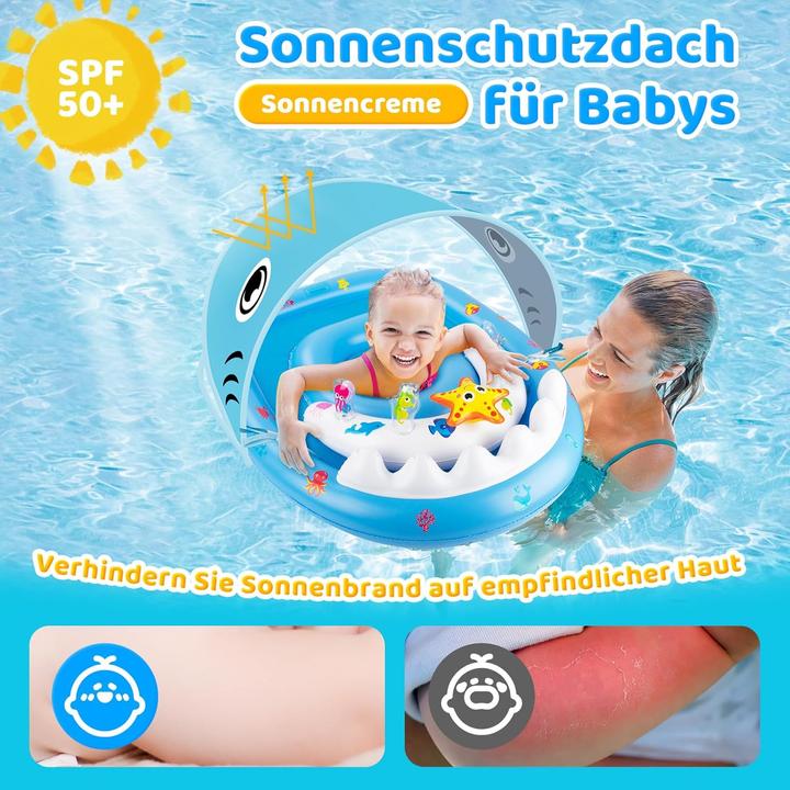 Actual product image Parner Baby swimming ring with sun canopy