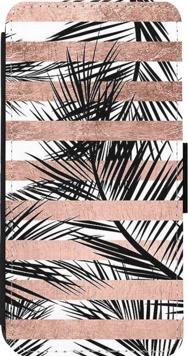 Actual product image PhoneLook Wallet cover black Palm trees gold stripes (Apple iPhone 14 Pro Max)