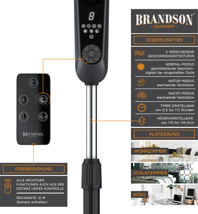 Immagine prodotto Brandson Ventilatore a piedistallo 303368 (70 dB)