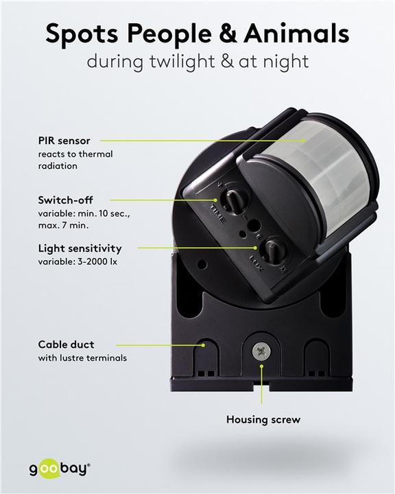 Actual product image Goobay PIR motion detector (12 m)