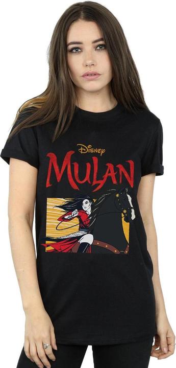 Actual product image Disney Womens/Ladies Mulan Movie Horse Frame Cotton Boyfriend T-Shirt (L)