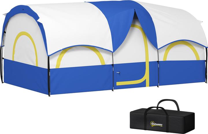 Produktbild Outsunny Campingzelt Oxfordstoff, Fiberglas Dunkelblau+Weiss (6 Personen)