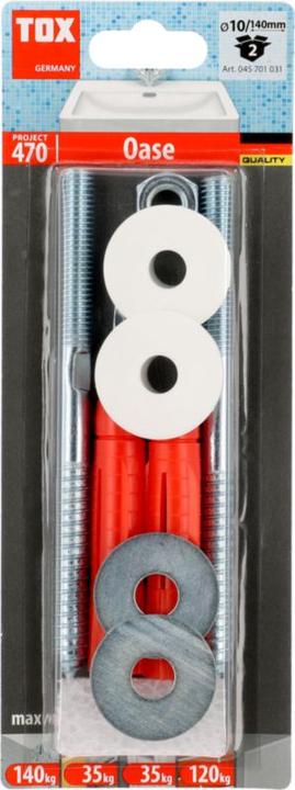 Actual product image Tox Washbasin mounting Oase 14x75 mm 2 pieces (2 pcs.)