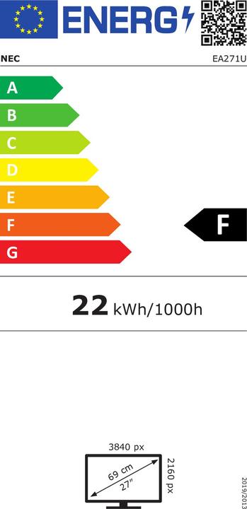 Etichetta energetica NEC MultiSync EA271U (3840 x 2160 pixel, 27")