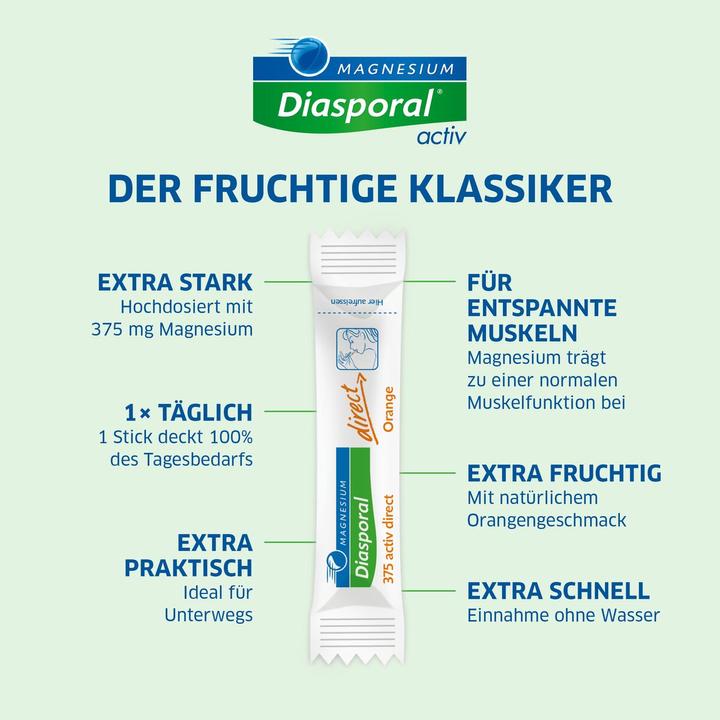 Produktbild magnesium diasporal Magnesium Activ Direct Orange (60 Stück, Beutel, 120 g)