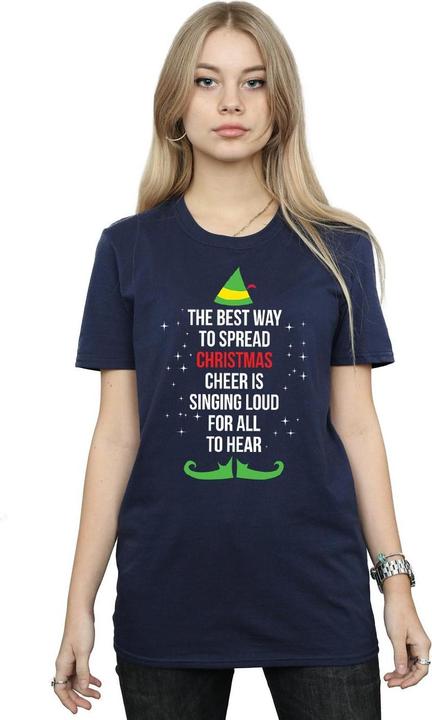 Immagine prodotto Elf Christmas Cheer Text Maglietta Ampia Donna (L)