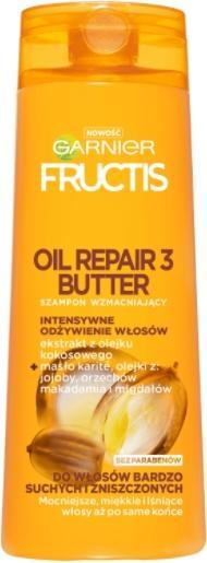 Garnier Nuovo Shampoo Fructis Oil Repair 3 Butter per capelli secchi e danneggiati 400Ml (400 ml, Shampoo liquido)