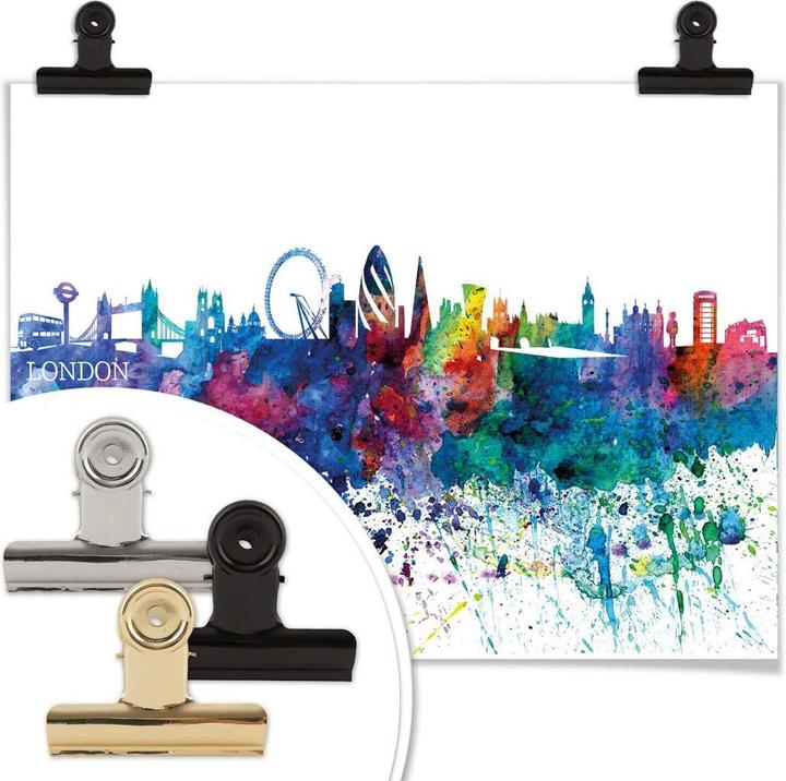 Actual product image Trenddeko London watercolor skyline (120 x 100 cm)