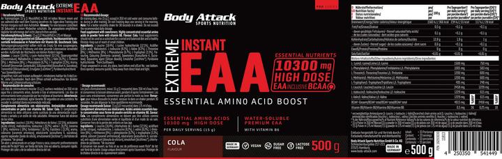 Actual product image Body Attack Extreme Instant EAA (500g can) (Cola, 1 pcs., 500 g)
