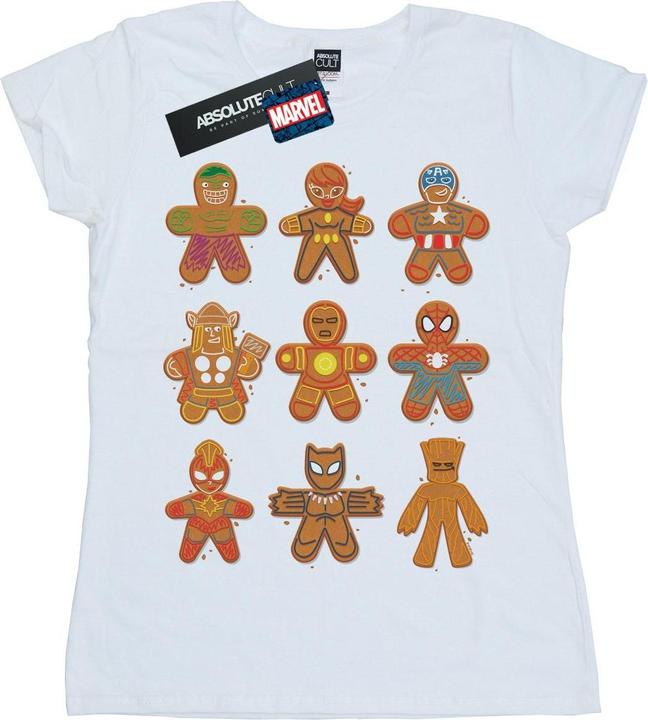Actual product image Womens/Ladies Avengers Christmas Gingerbread Cotton T-Shirt (L)