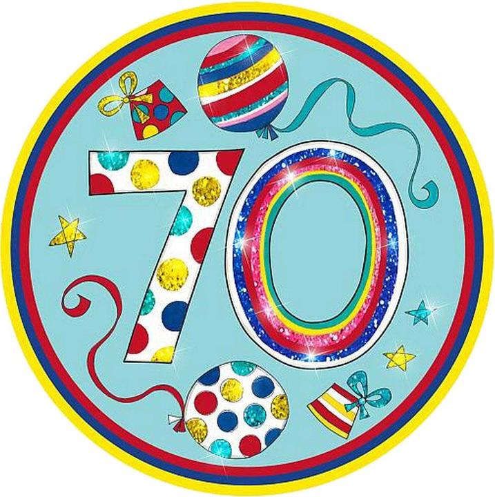 Actual product image Rachel Ellen Glitter 70th Badge