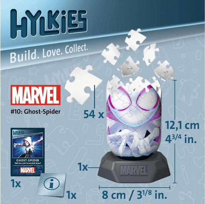 Image du produit Ravensburger Hylkies : La nouvelle série de figurines à assembler soi-même. Figurine #10 - Ghost (54 pièces)