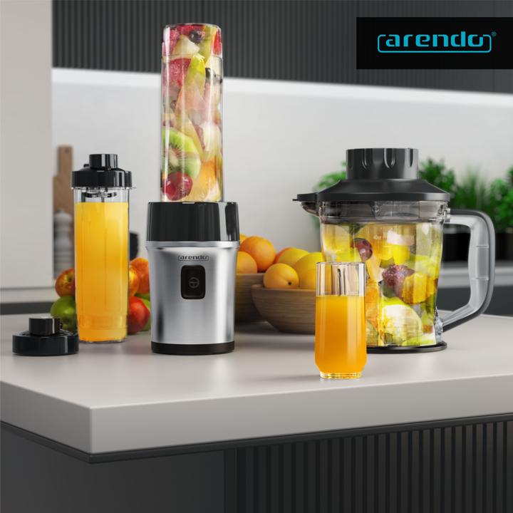 Actual product image Arendo Stand mixer 700 W, stainless steel blender & chopper 1.2L 2IN1 incl. 2x blender jug 0.57L each (1200 ml, 700 W)