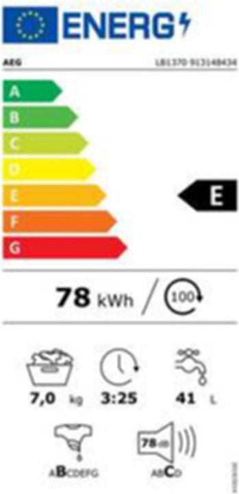 Energy Label AEG LB1370 (7 kg, Upwards)