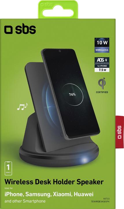 Actual product image SBS Wireless desktop charger with speaker and microphone (10 W)