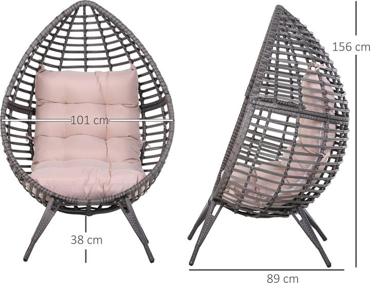 Produktbild Outsunny Gartensessel in Tropfen Design