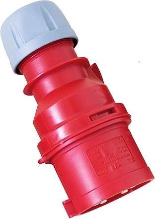 Actual product image PCE CEE Three-phase plug Shark 400V 32A IP44 025-6 (CEE 32/5)