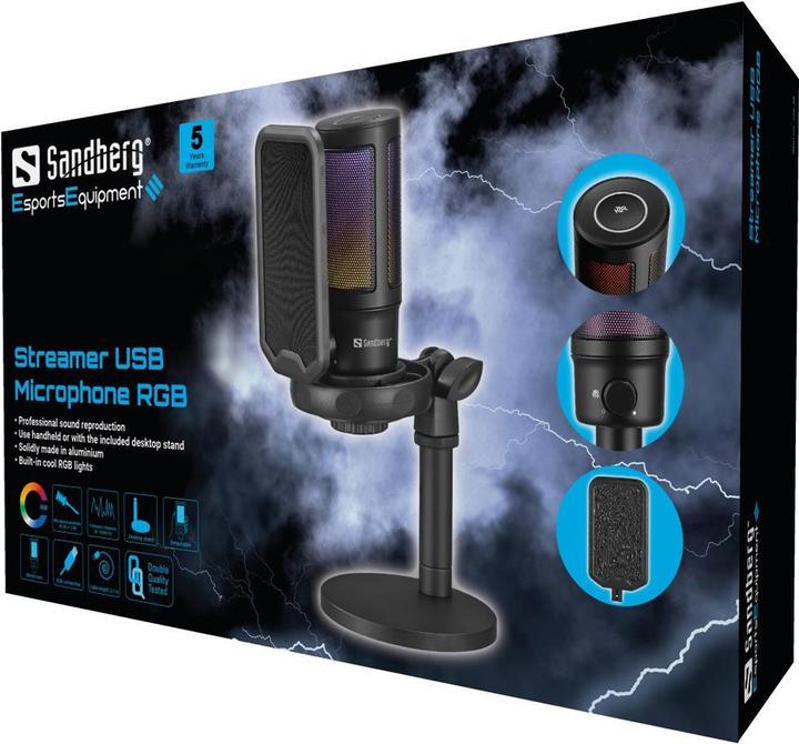 Image du produit Sandberg Streamer USB Microphone RGB