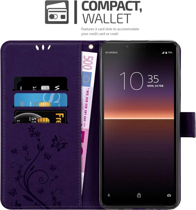 Actual product image Cadorabo Case for Sony Xperia 10 II Flower Book (Sony Xperia 10 II)