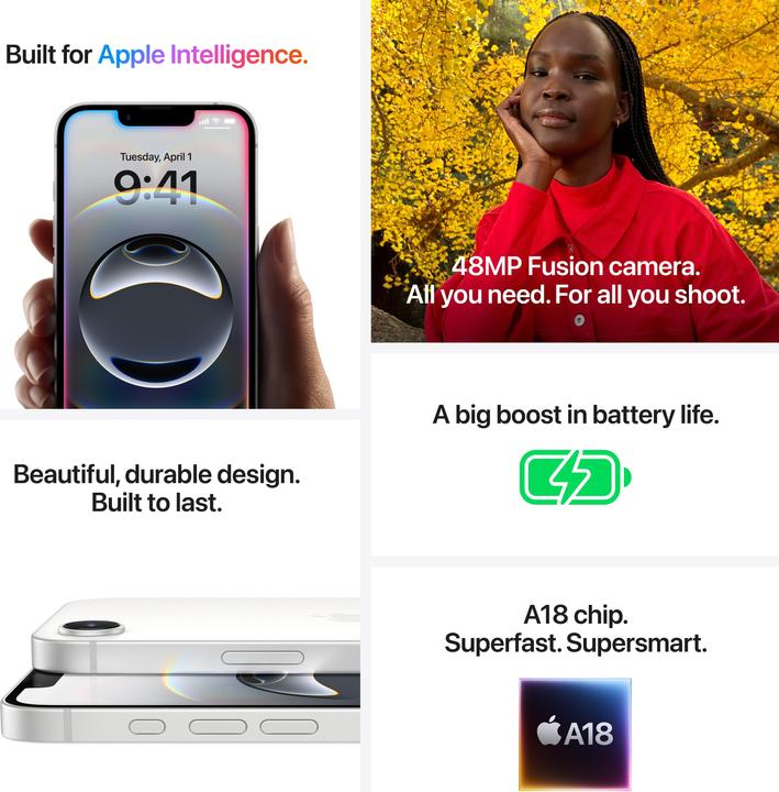 Produktbild Apple iPhone 16e (256 GB, Black, 6.10", Dual SIM, 48 Mpx, 5G)