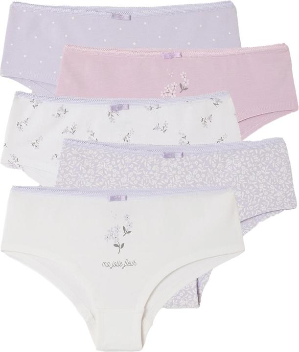 Produktbild Vertbaudet Bio-Kollektion: 5er-Pack Mädchen Shortys mit Blumen (98, 5er Pack)