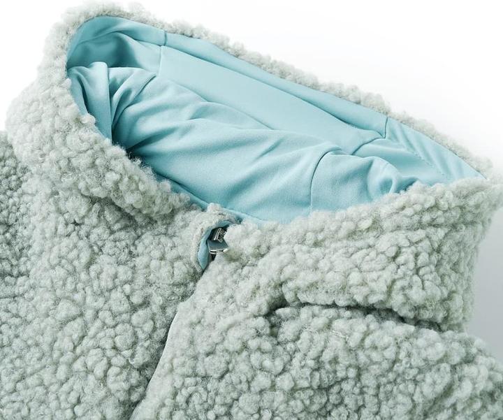 Image du produit VidaXL Veste à capuche enfant Teddy fausse fourrure Menthe verte 92,Matériel (92)