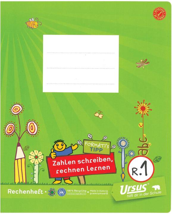 Actual product image Ursus Exercise Book R.1 19.5 x 24 cm, Squared, Green (19.5 x 24 cm, Checked, Soft cover)