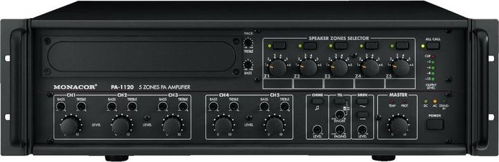 Produktbild Monacor ELA-Verstärker PA-1120 120 W 5-Zonen (Verstärker)