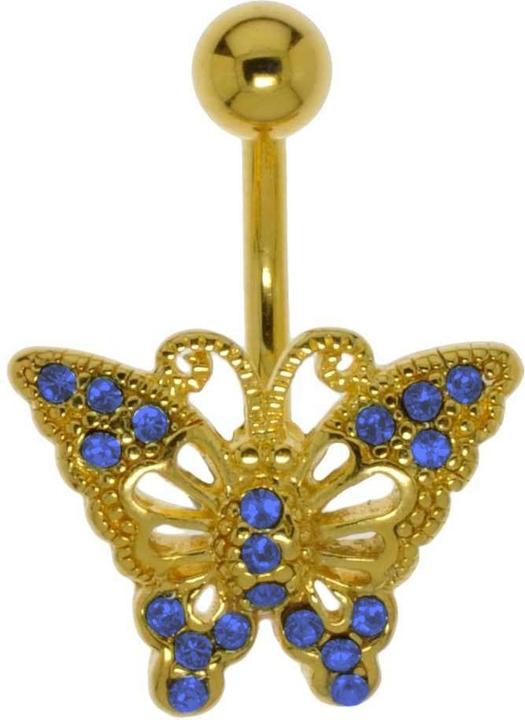 Bijouteria Bauchpiercing (Chirurgenstahl 316L, Kristall, Messing, PVD Beschichtung (goldfarben))