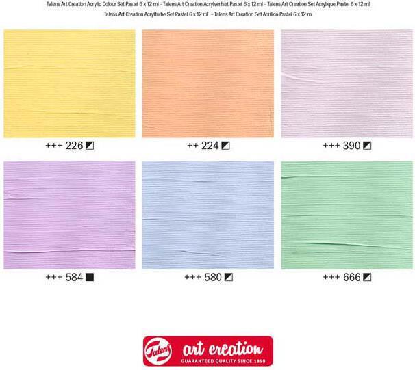Produktbild Royal Talens Talens Art Creation Acrylfarben-Set Pastell, 6x12ml (multicolour, 72 ml)