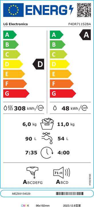 Energie-Label LG F4DR711S2BA