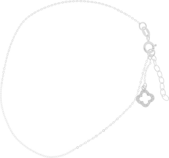 Leyda Fusskette Blume (Silber 925, Synthetischer Stein, 25 cm)