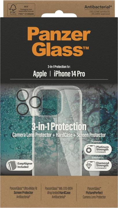 Image du produit PanzerGlass ™ Kit de protection 3 en 1 pour Apple iPhone 14 Pro (1 pièce(s), Apple iPhone 14 Pro)