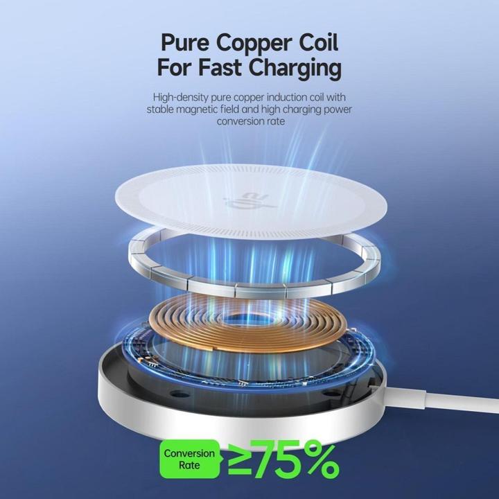 Actual product image Duzzona W18 Qi2 Wireless Charger with MagSafe (15 W)
