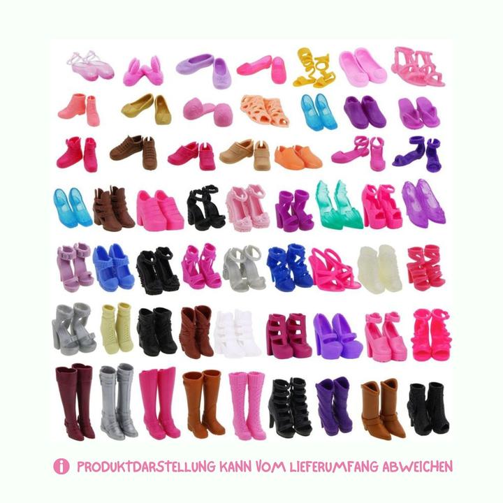 Actual product image Hermex 40 pairs of shoes boots sandals for Barbie dolls accessories clothes
