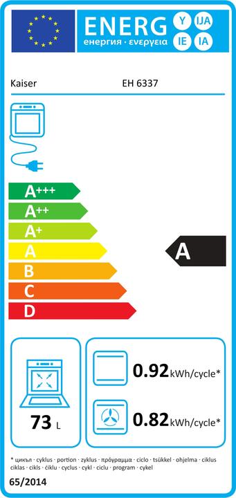 Etichetta energetica Kaiser EH 6337 + KCT 67 FI LaPerle