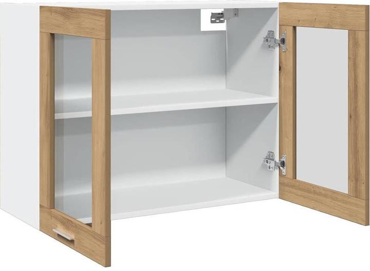 Produktbild VidaXL Hängeglasschrank Artisan-Eiche 80x31x60 cm Holzwerkstoff Küchenschrank (80 x 31 x 60 cm)